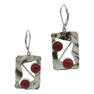 <i>Coral & Sterling Silver Earrings<i/>