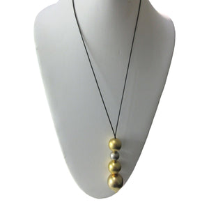 <i>Fun Gold & Silver Bead Necklace</i><br>Made in Israel<br>