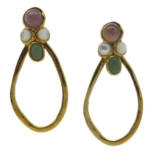 <i>Cabochon Stone Loop Earrings</i>