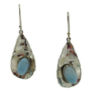 <i>Sterling Silver and Larimar Earrings</i>