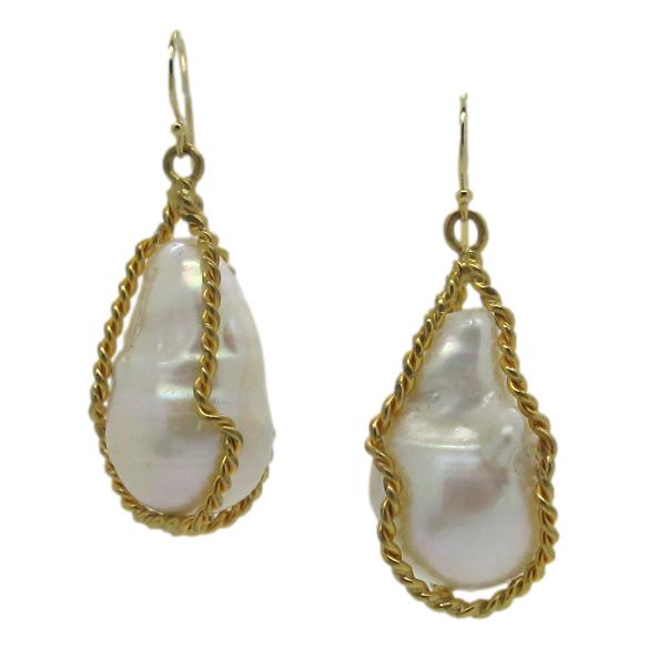 <i>Baroque Pearl in a Basket Earrings</i>