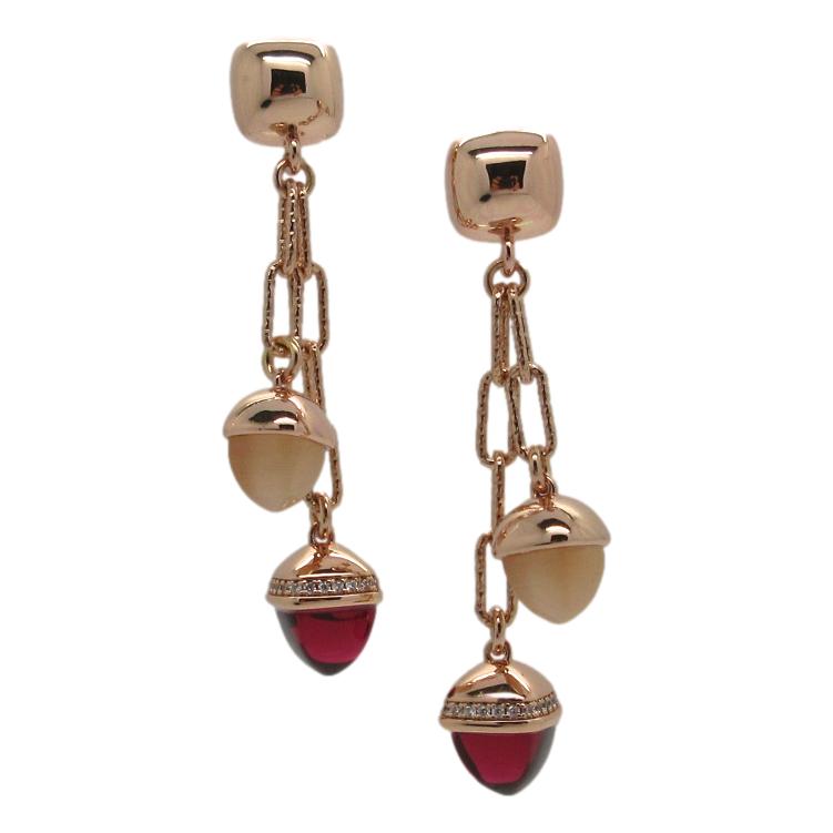 <i>Double Acorn Drop Earrings</i><br>Made in Italy<br>