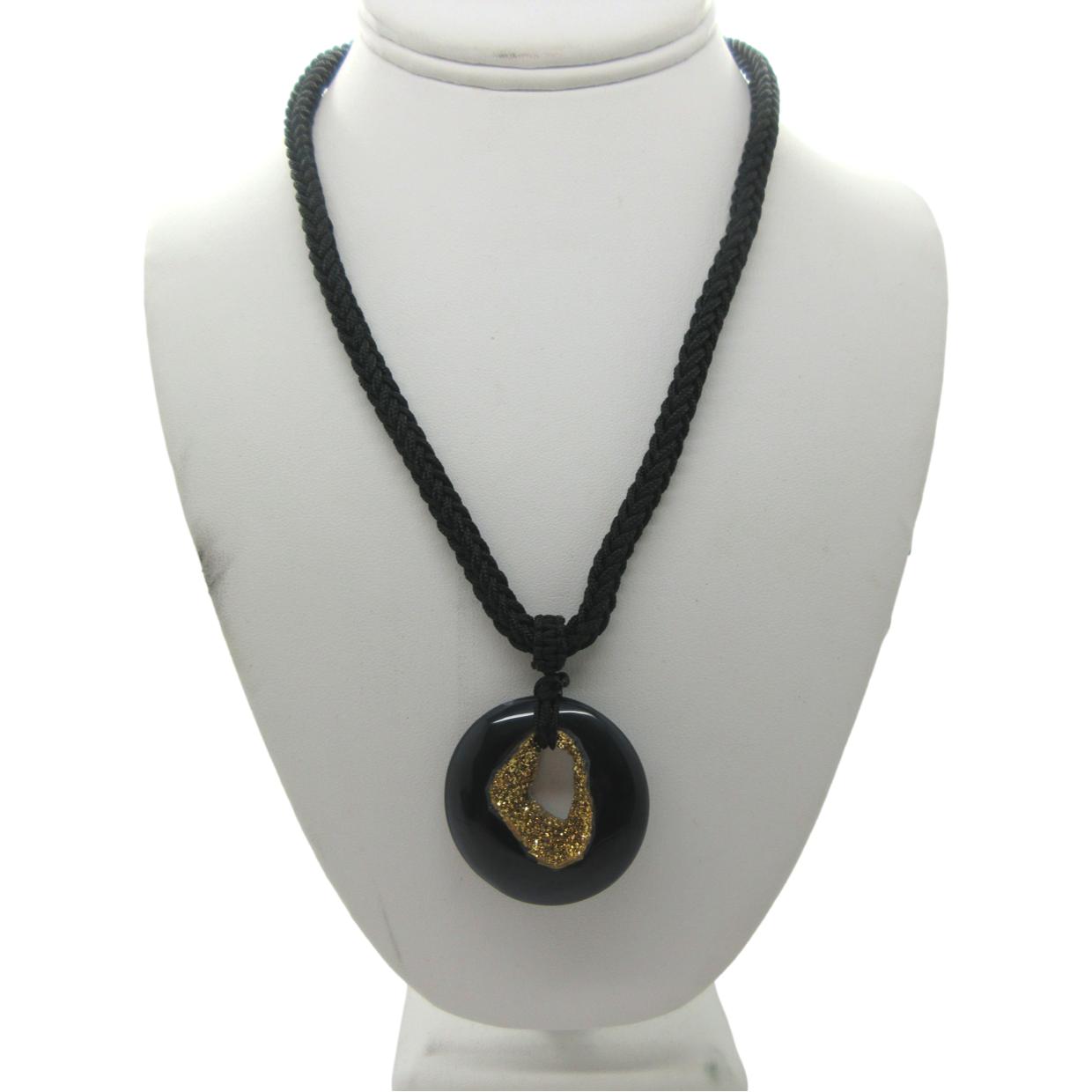 <i>Black Agate Necklace on Cord</i>