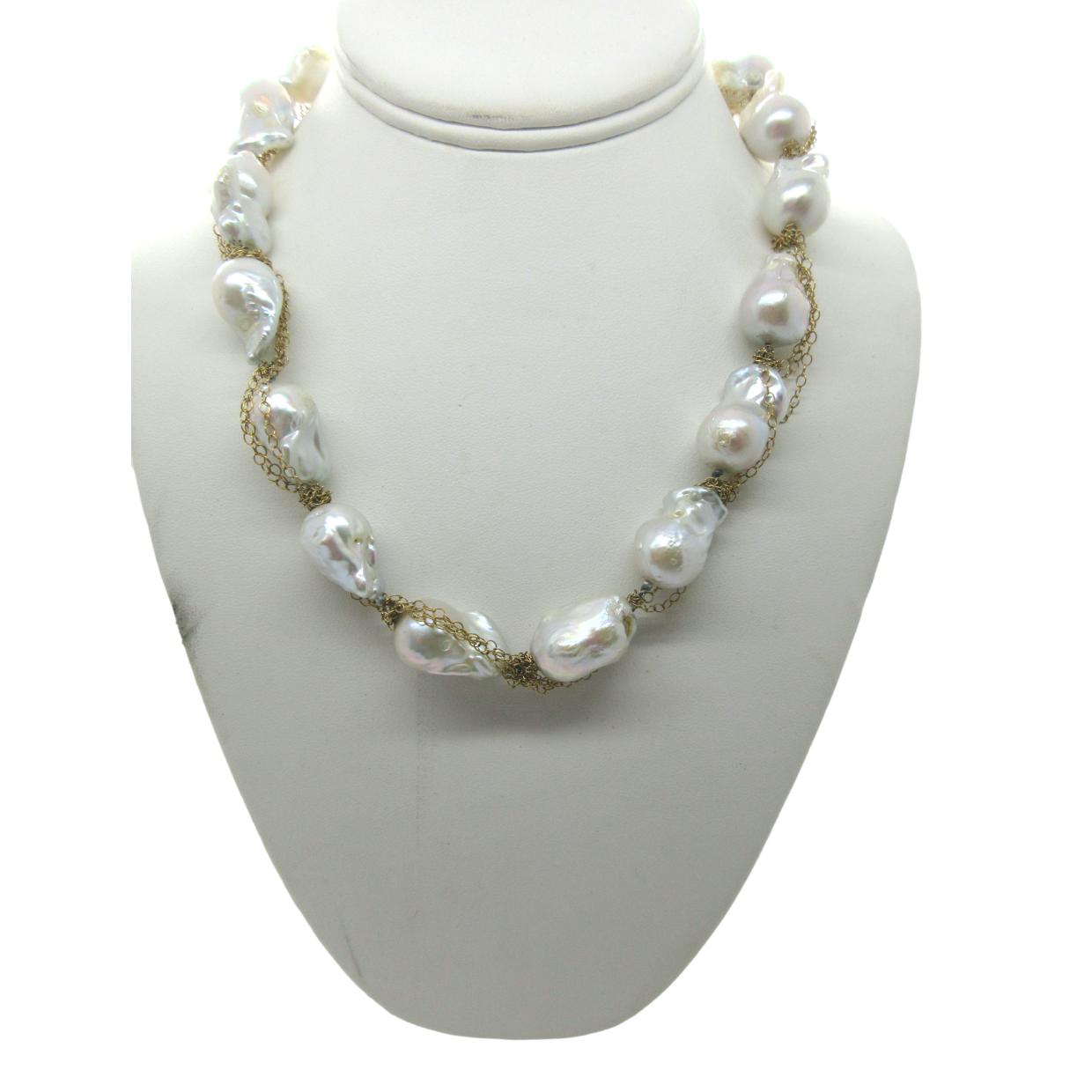 <i>Chain Wrapped Baroque Pearls</i>