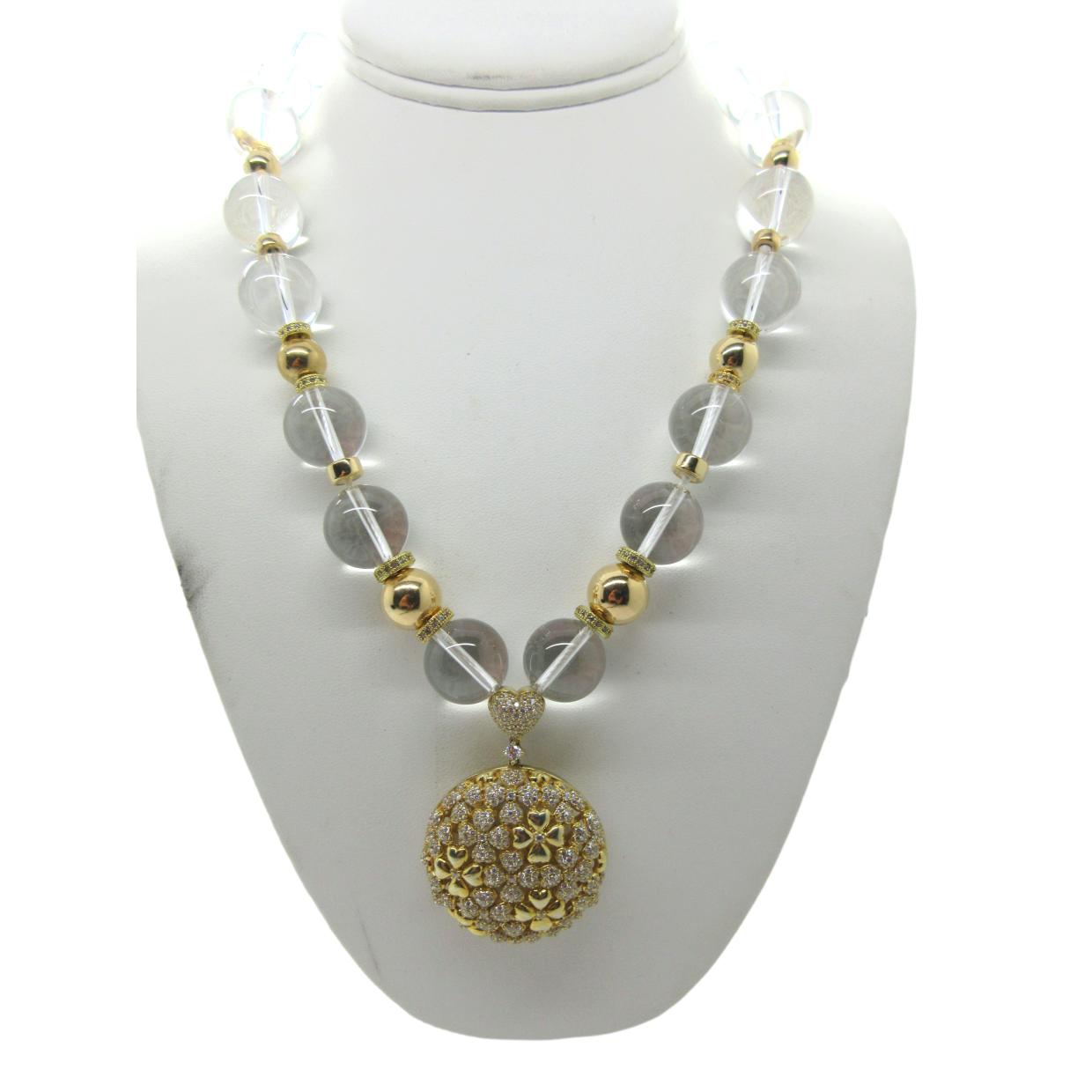 <i>Rock Crystal and Flower Necklace</i><br>by Marti Rosenburgh<br>