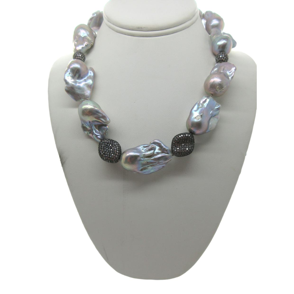 <i>Stunning Grey Baroque Pearl Necklace</i>