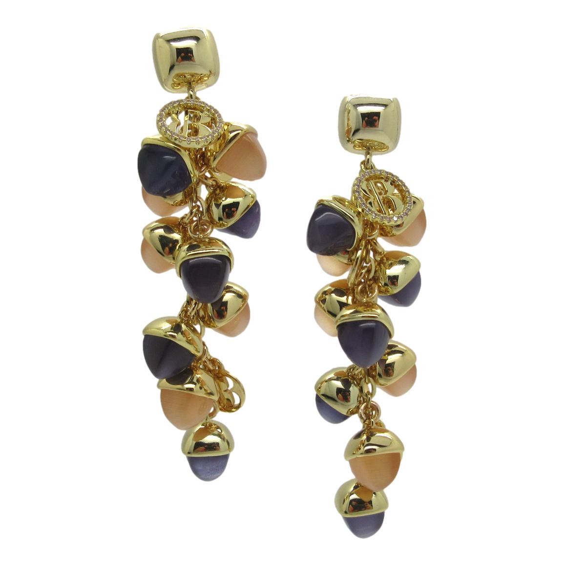 <i>Acorn Cluster Drop Earrings</i><br>Made in Italy