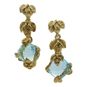 <i>Stunning Blue Topaz Drop Earrings</i><br>Made in Italy<br>