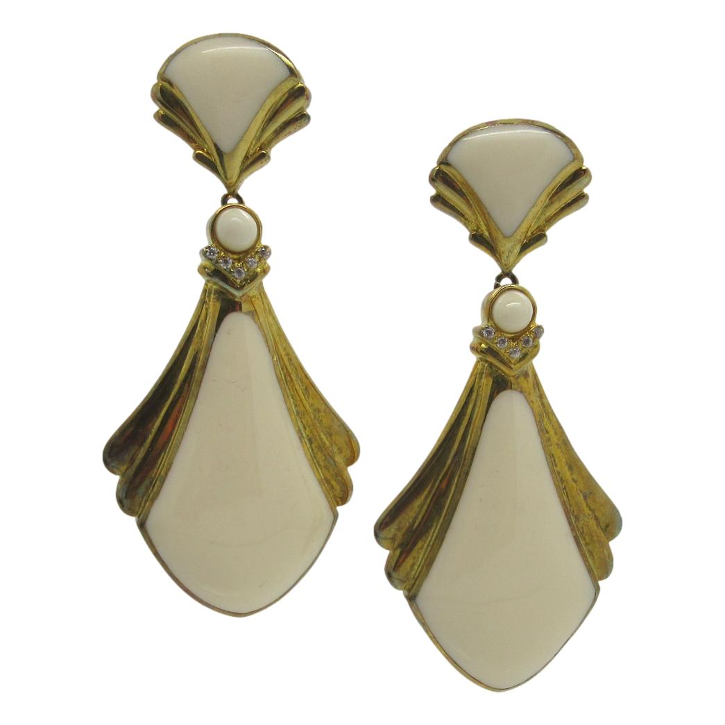 <i>Dramatic Art Deco Drop Earrings</i>