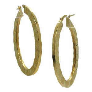 <i>Wavy Edge Hoop Earrings</i><br>Made in Italy<br>