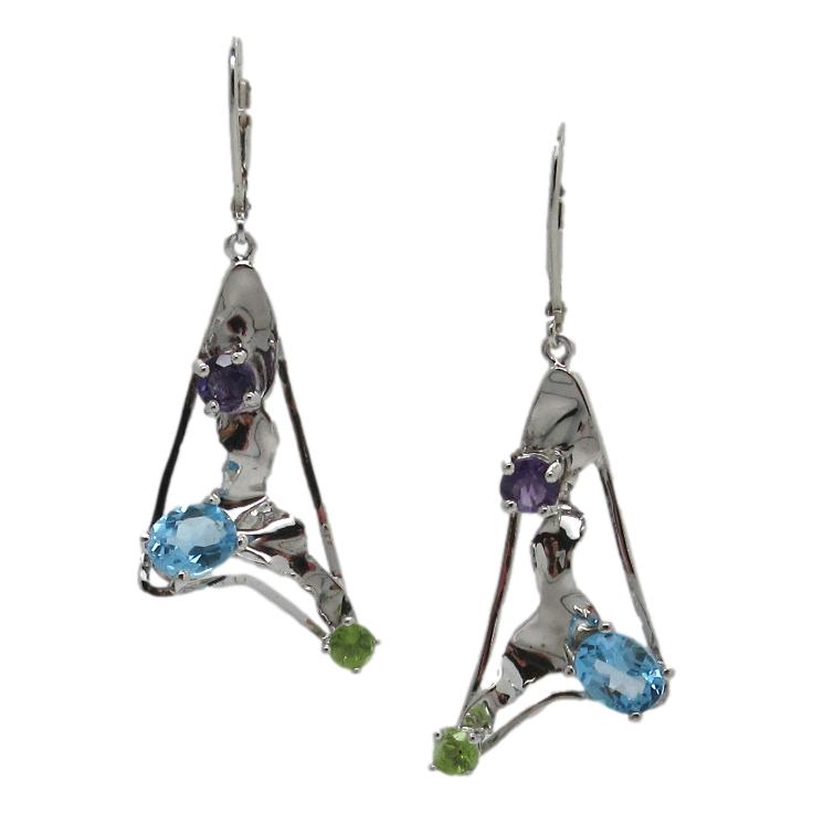 <i>Geometric  Semi-Precious Earrings</i>