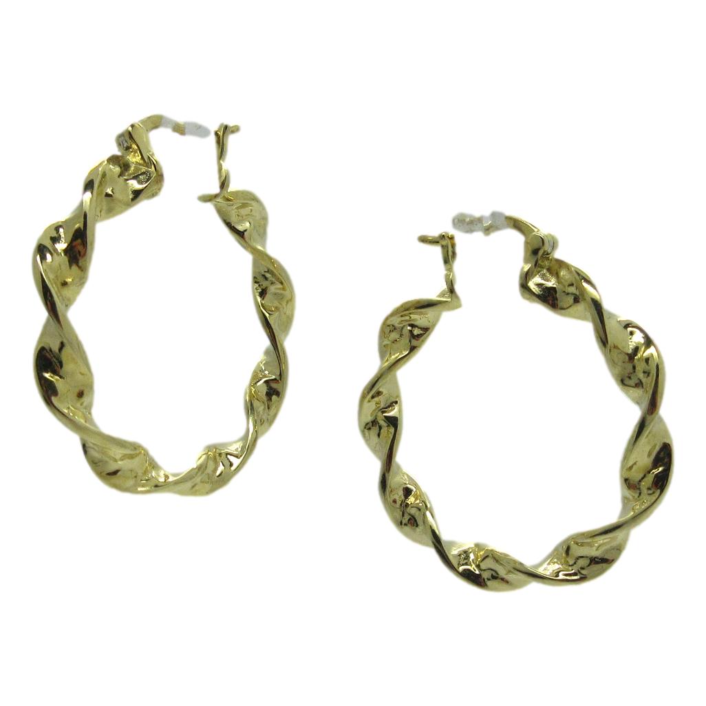 <i>Twisted Hoop Earrings</i><br>Made in Italy<br>