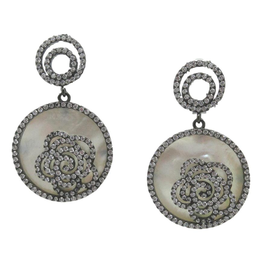 <i>Mother of Pearl Rose Earrings</i>