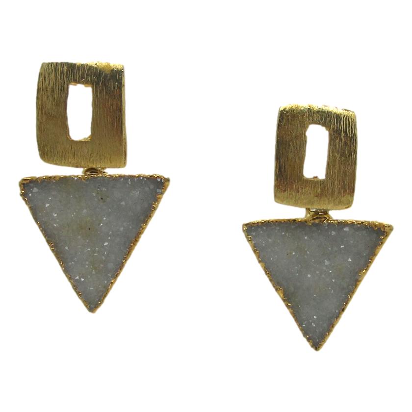 <i>Triangular Druzy Earrings</i>