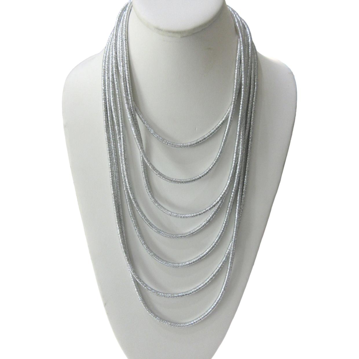 <i>7 Strand Silver Cord Necklace</i>