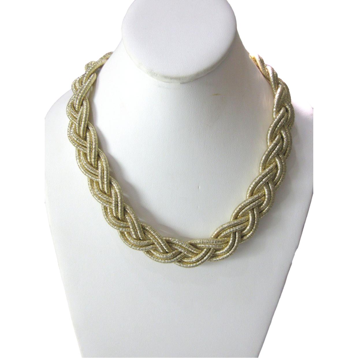 <i>Statement Gold Braid Necklace</i>