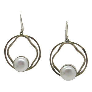 <i>Freeform Circle Pearl Earrings</i>