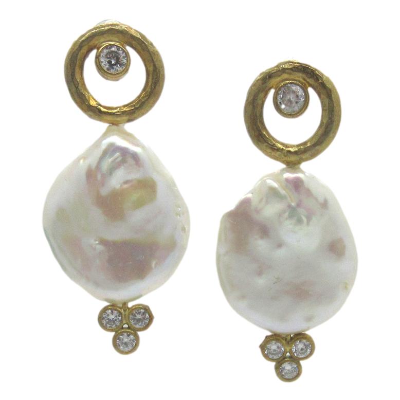 <i>Coin Pearl Drop Earrings</i>