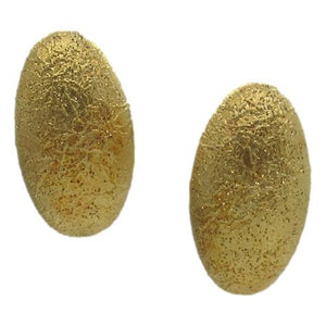 <i>Oval Gold Dust Earrings</i><br>Made in Italy<br>