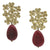 <i>Ruby Red Flower Drop Earrings</i>