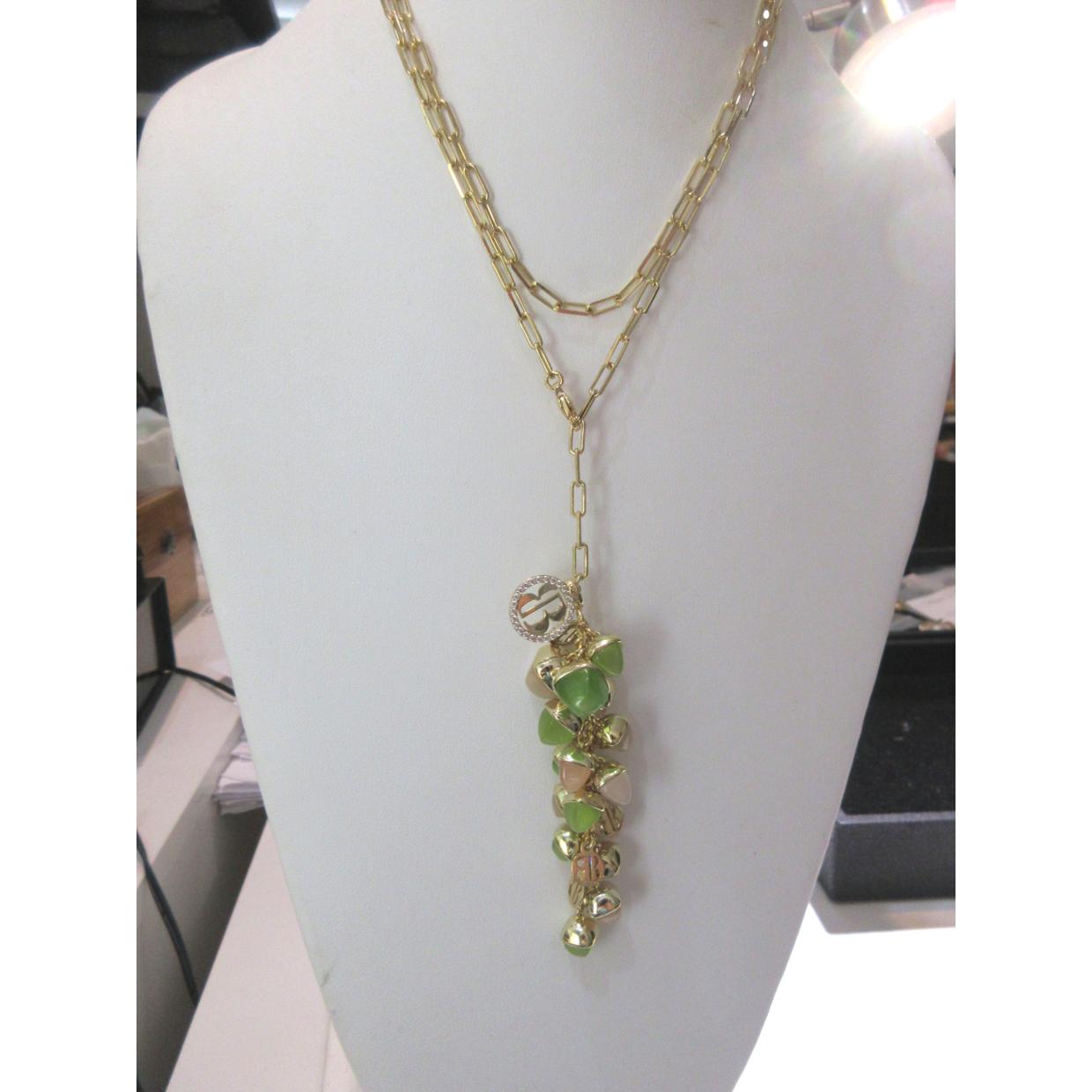 <i>Acorn Cluster Drop Necklace</i><br>Made in Italy<br>