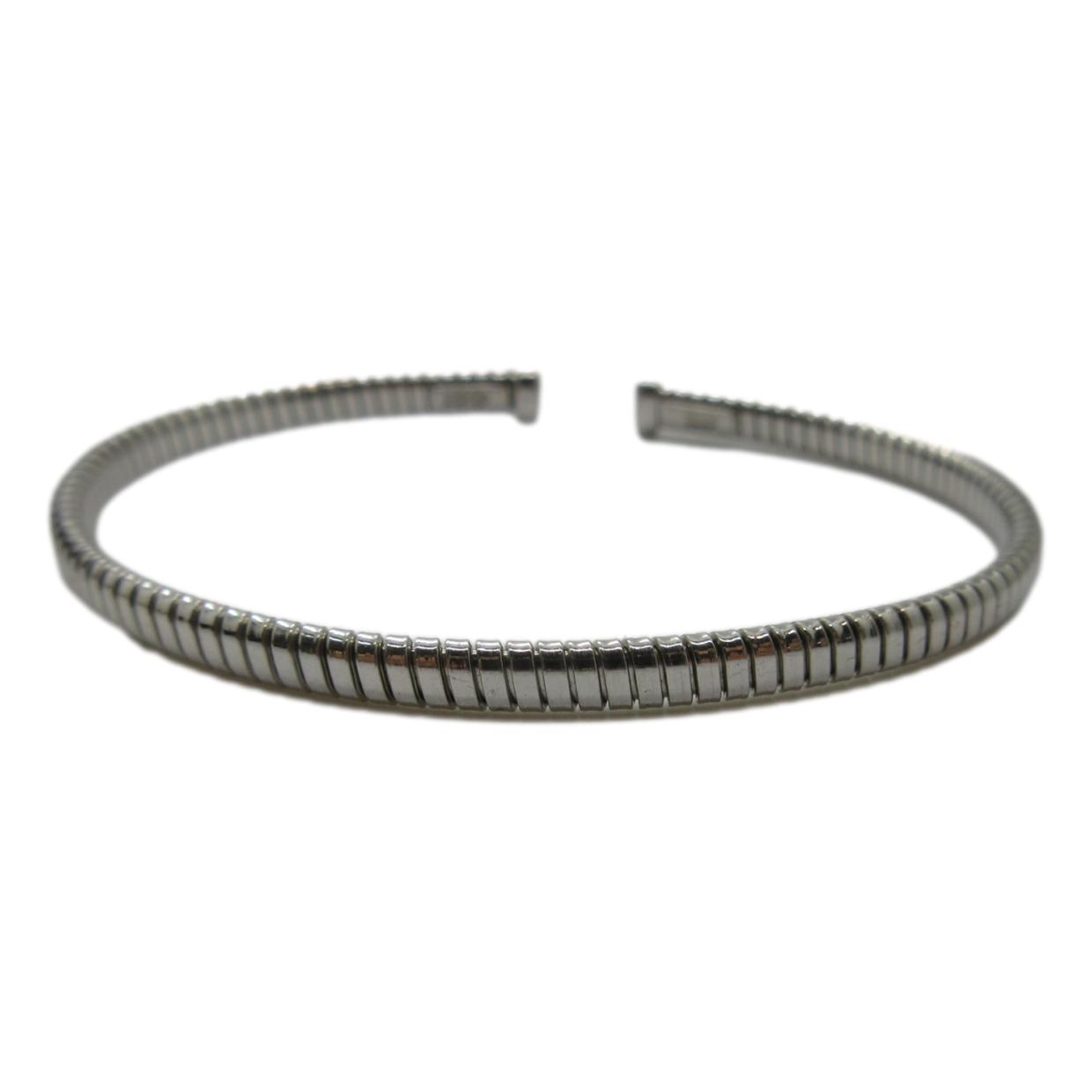 <i>Narrow Ribbed Cuff Bracelet</i><br>Made in Italy<br>