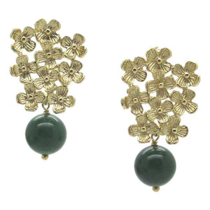 <i>Flower Cluster with Green Drop Earrings</i>