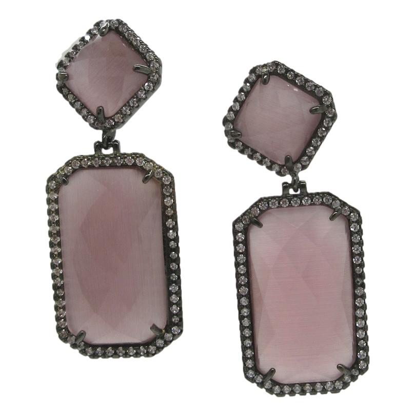 <i>Rectangular Crystal Drop Earrings</i>