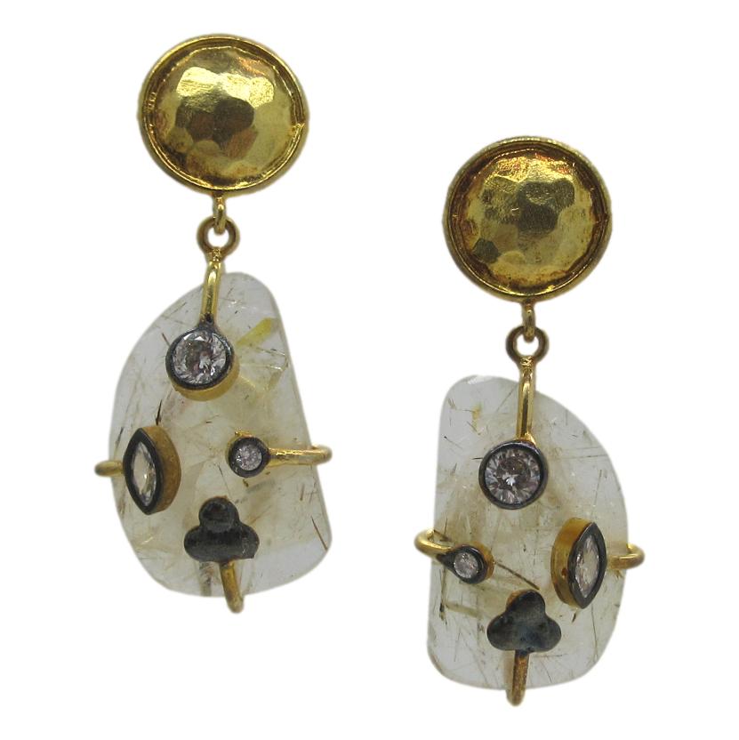 <i>Modern Quartz  Drop Earrings</i>
