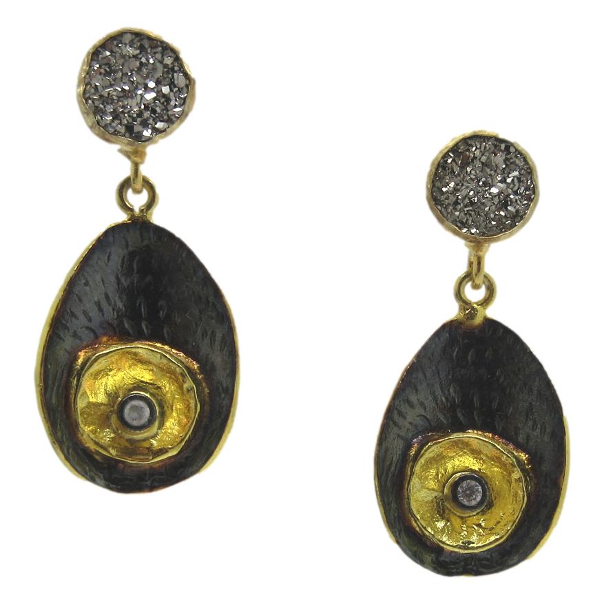 <i>Druzy & Black Rhodium Earrings</i>