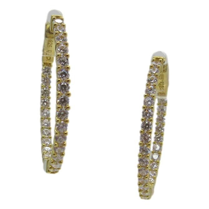 <i>CZ Inside/Outside Hoop Earrings</i>