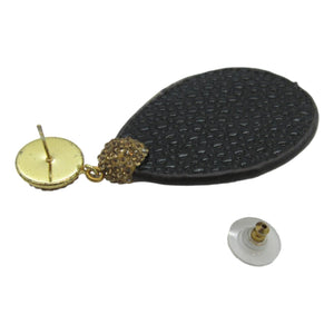 <i>Dramatic Leather & Crystal Earrings</i>