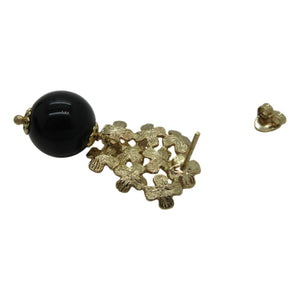 <i>Flower Earrings with Onyx Drop</i>