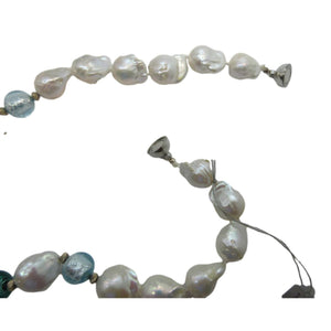 <i>Aqua Baroque Pearl & Murano Glass Earrings</i>