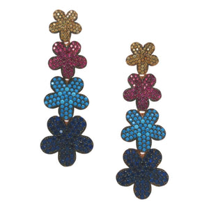 <i> Graduated Swinging Flower Earrings</i> <br> available in 2 colors