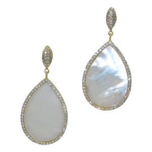 <i>Elegant Mother of Pearl Earrings</i><br>also available in rhodium <br>
