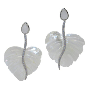 <i>Mother of Pearl Palm Earrings<i><br>available in 4 colors<br>