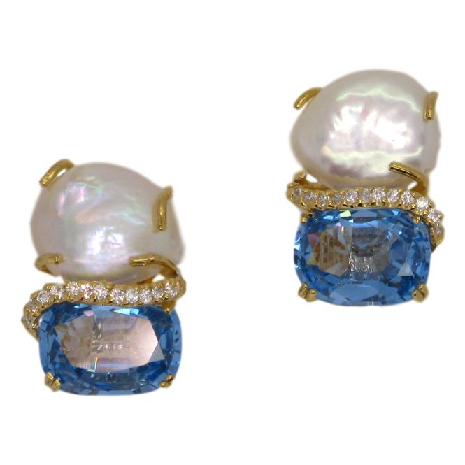 <i>Keshi Pearl & Color Earrings</i><br>2 color options<br><br>Made in Italy<br>
