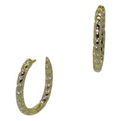 <i> Striped Oval Hoop Earrings</i>