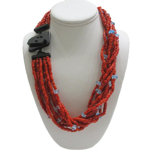 <i>Chunky Italian Coral & Blue Topaz Necklace</i>