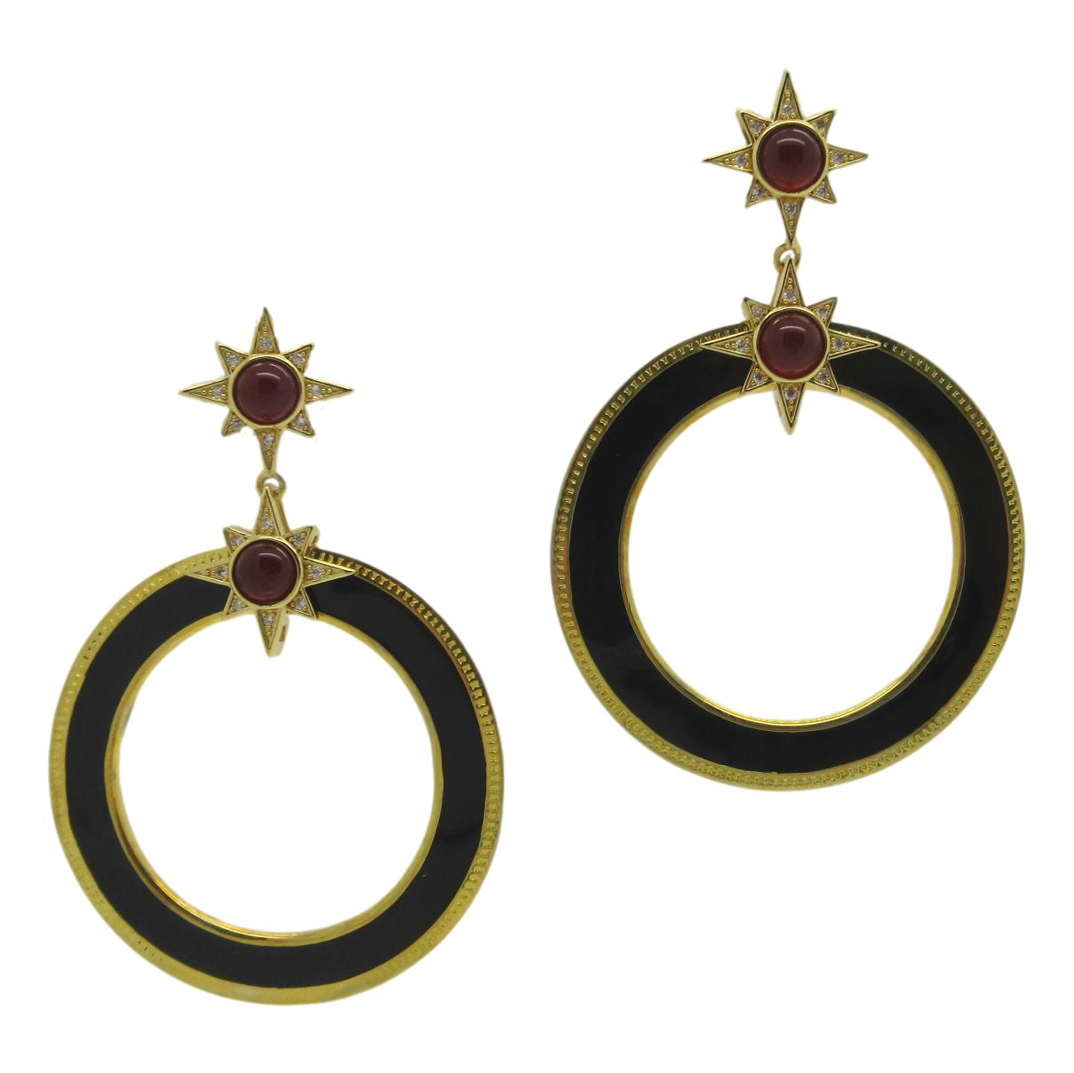 <i>Enamel Hoop Earrings</i> <br>available in 2 colors<br>