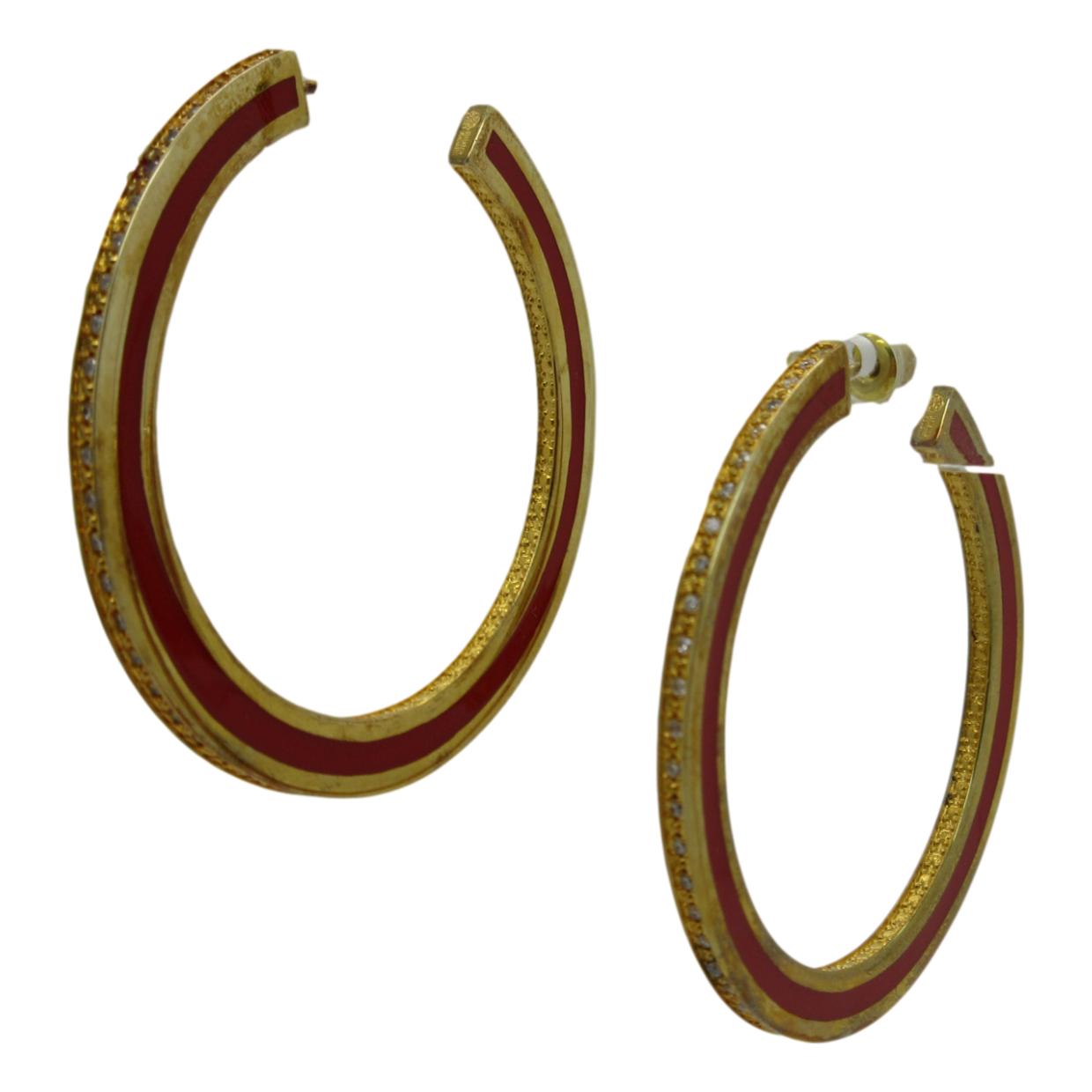 <i>Enamel Hoop Earrings</i><br>available in other colors<br>