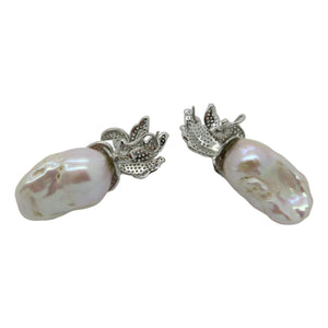 <i>Orchid Baroque Pearl Earrings</i><br>by Marti Rosenburgh<br>