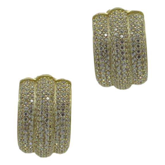 <i>Triple Row Pave Huggie Earrings</i>