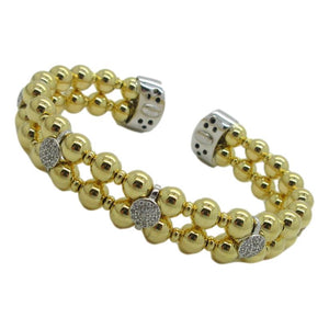 <i>Double Row Bead Cuff<i><br>Made in Italy<br>