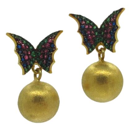<i>Dainty Butterfly Drop Earrings</i>