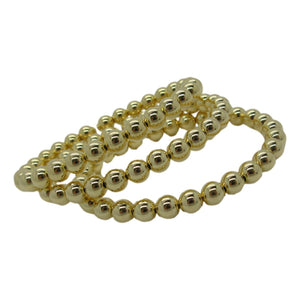 <i>Stackable Gold Bead Cuff<</i><br>Made in Italy<br>