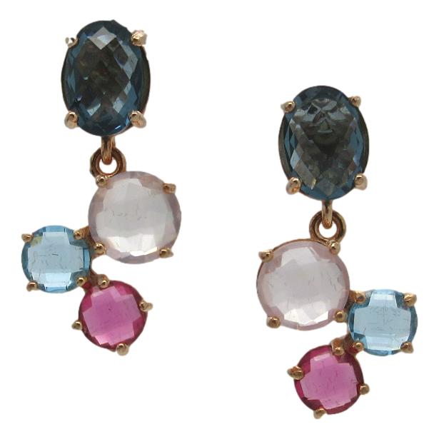 <i>Semi-Precious Drop Earrings</i><br>Made in Italy<br>