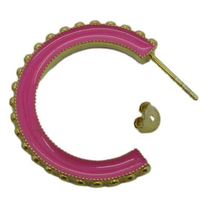 <i>Hot Pink Enamel Hoop Earrings</i>