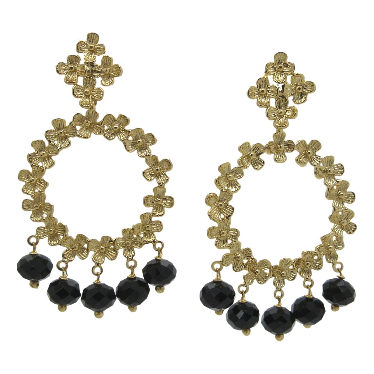 <i>Flower Circle Drop Earrings</i>